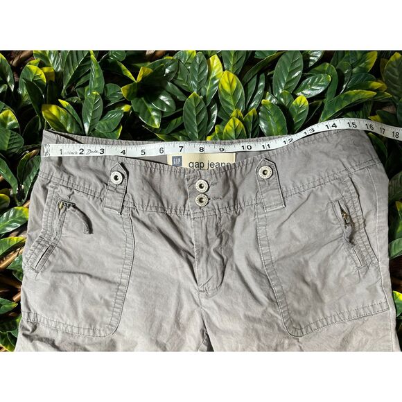 y2k GAP JEANS Gray Cargo Capri Pants Size 8 - Picture 9 of 12